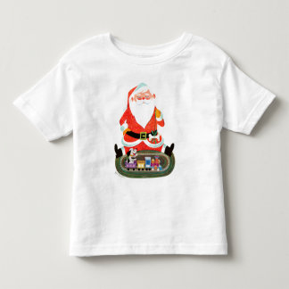 Kerstman met trein kinder shirts