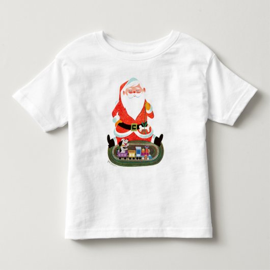Kerstman met trein kinder shirts (Voorkant)