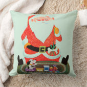 Kerstman met trein kussen (Deken)