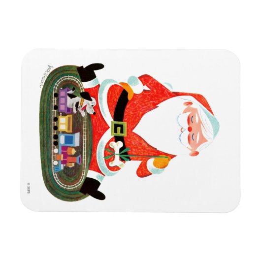 Kerstman met trein magneet (Horizontaal)
