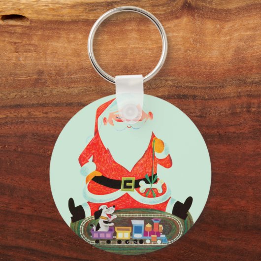 Kerstman met trein sleutelhanger (Voorkant)