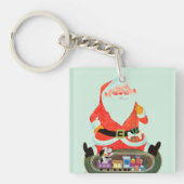 Kerstman met trein sleutelhanger (Voorkant)
