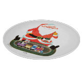 Kerstman met trein snijplank (Hoek)