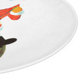 Kerstman met trein snijplank (Hoek)