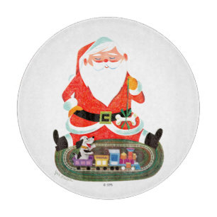 Kerstman met trein snijplank
