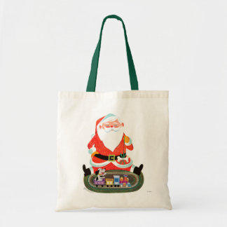 Kerstman met trein tote bag