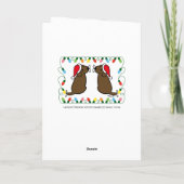 Kerstman met tweekleppige chocolade-labradors kaart (Achterkant)