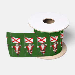 Kerstman met vaandel van Alabama Satijnen Lint