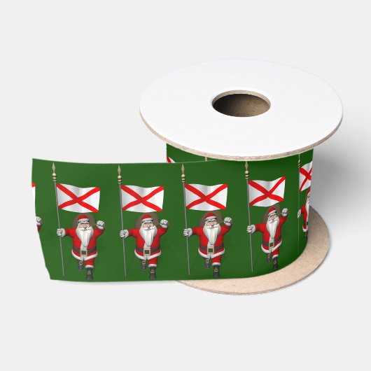 Kerstman met vaandel van Alabama Satijnen Lint (Spoel)