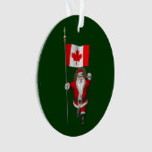 Kerstman Met Vaandel Van Canada Ornament (voorkant)