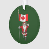 Kerstman Met Vaandel Van Canada Ornament (voorkant)