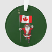 Kerstman Met Vaandel Van Canada Ornament (voorkant)