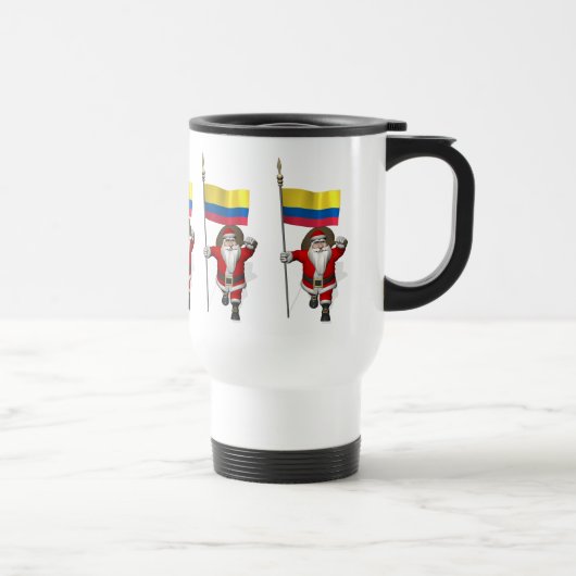 Kerstman met vaandel van Colombia Reisbeker (Rechts)