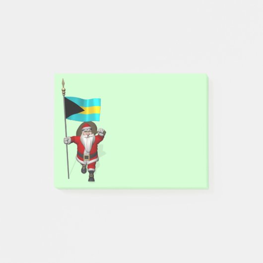 Kerstman met vaandel van de Bahama's Post-it® Notes (Voorkant)