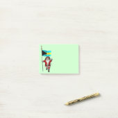 Kerstman met vaandel van de Bahama's Post-it® Notes (Op bureau)