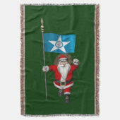 Kerstman met vaandel van Houston Deken (Voorkant Verticaal)