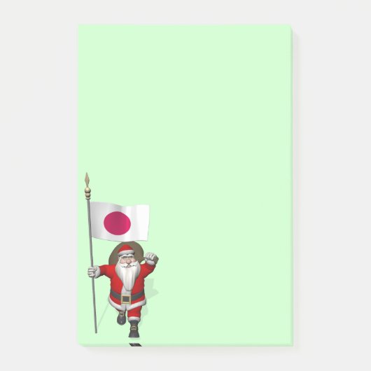 Kerstman met vaandel van Japan Post-it® Notes (Voorkant)
