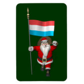Kerstman met vaandel van Luxemburg Magneet (Verticaal)