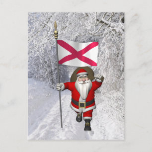 Kerstman met vaandel van Noord-Ierland Feestdagenkaart