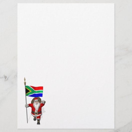 Kerstman met vaandel van Zuid-Afrika (Voorkant)