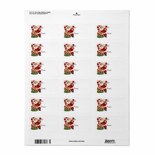  kerstman met vakantie cheer cadeau Label (Full Sheet)