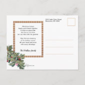 kerstman met versierde kerstboom briefkaart (Achterkant)