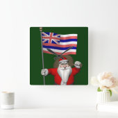 kerstman met vertrek uit Hawaii Vierkante Klok (Huis)