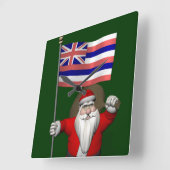 kerstman met vertrek uit Hawaii Vierkante Klok (Hoek)