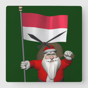 kerstman met vertrek uit Indonesië Vierkante Klok