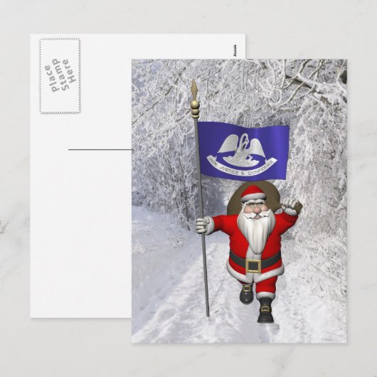 kerstman met vertrek uit Louisiana Feestdagenkaart (Voorkant / Achterkant)