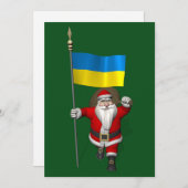 kerstman met vertrek uit Oekraïne Feestdagenkaart (Voorkant / Achterkant)