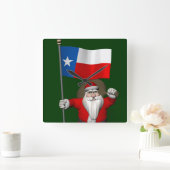 kerstman met vertrek uit Texas Vierkante Klok (Huis)