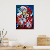 KERSTMAN MET VIOOL POSTER (Keuken)