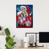 KERSTMAN MET VIOOL POSTER (Thuiskantoor)