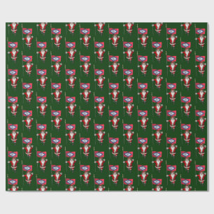 kerstman met vlag van Arkansas Cadeaupapier