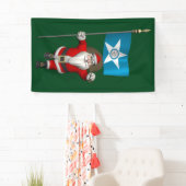 kerstman met vlag van Houston Texas Spandoek (Insitu)