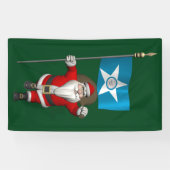 kerstman met vlag van Houston Texas Spandoek (Horizontaal)