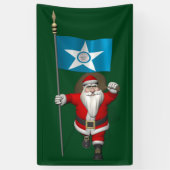 kerstman met vlag van Houston Texas Spandoek (Verticaal)