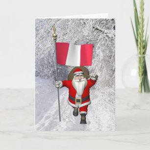 kerstman met vlag van Peru Feestdagen Kaart