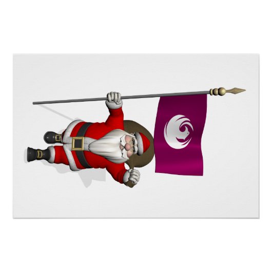 Kerstman Met Vlag Van Phoenix AZ Poster (Voorkant)