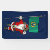 kerstman met vlag van Washington Spandoek (Horizontaal)