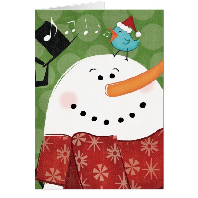 kerstman met vogel (Voorkant)