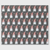 kerstman met vogel cadeaupapier (Vlak)