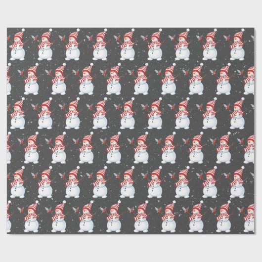 kerstman met vogel cadeaupapier (Vlak)