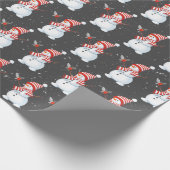 kerstman met vogel cadeaupapier (Hoek)