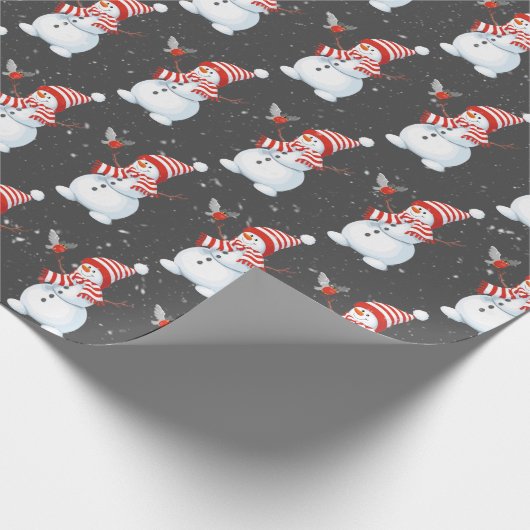 kerstman met vogel cadeaupapier (Hoek)