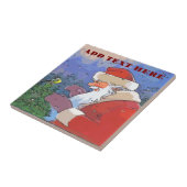 Kerstman met vogel tegeltje (Zijkant)