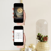  kerstman met volle maan vliegend rendier kaart