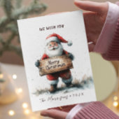 Kerstman met vrolijk kerstfeest feestdagenkaart