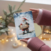 Kerstman met vrolijk kerstfeest feestdagenkaart